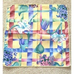 Yellow Day Lilly Cloth Napkins Farmhouse Cottage Square Easter Spring 90s Lot 4x